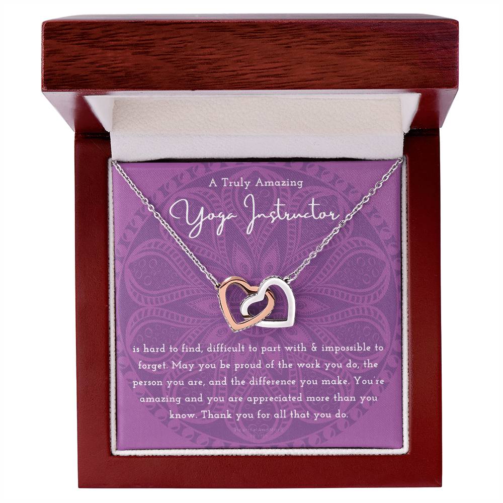Gift For Yoga Instructor Yoga Instructor Appreciation Gift A Truly Amazing Yoga Instructor Gift Interlocking Hearts Necklace