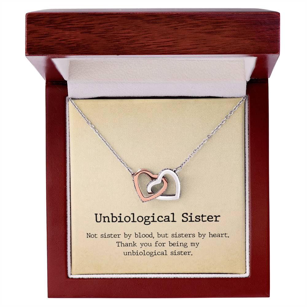 Unbiological Sister Interlocked Hearts Necklace Interlocking Hearts Necklace