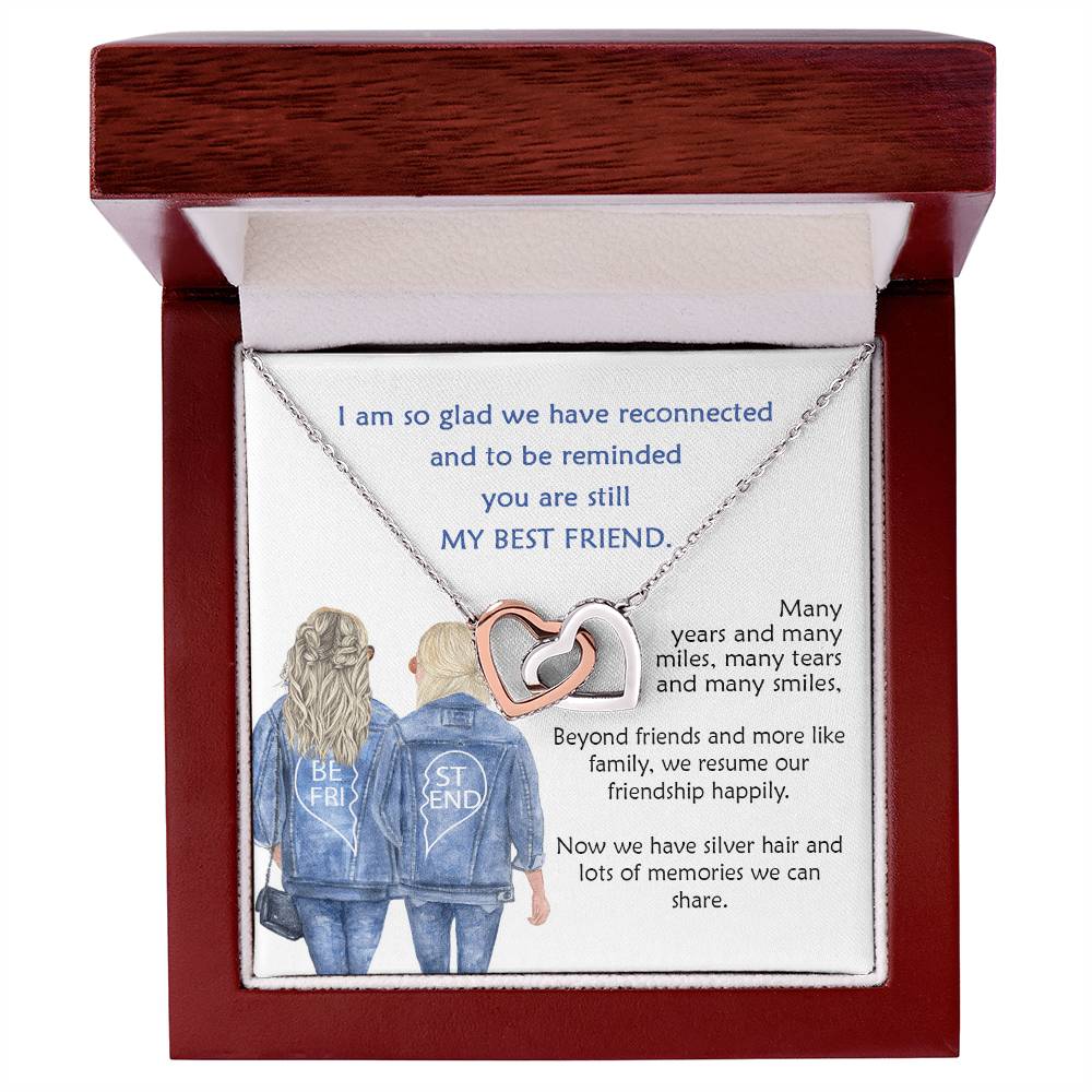 My Best Friend Connected Hearts Necklace Interlocking Hearts Necklace