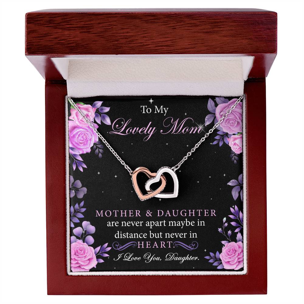 Gifts For Mom From Daughter Interlocking Hearts Necklace