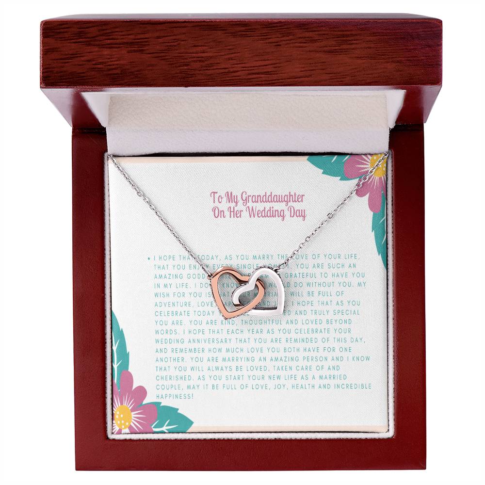 Granddaughter Wedding Day Necklace Gift Bride Gift From Grandmother Bride Jewelry Gift From Grandmother In 14Kt Gold Filled Rose Silver Interlocking Hearts Necklace