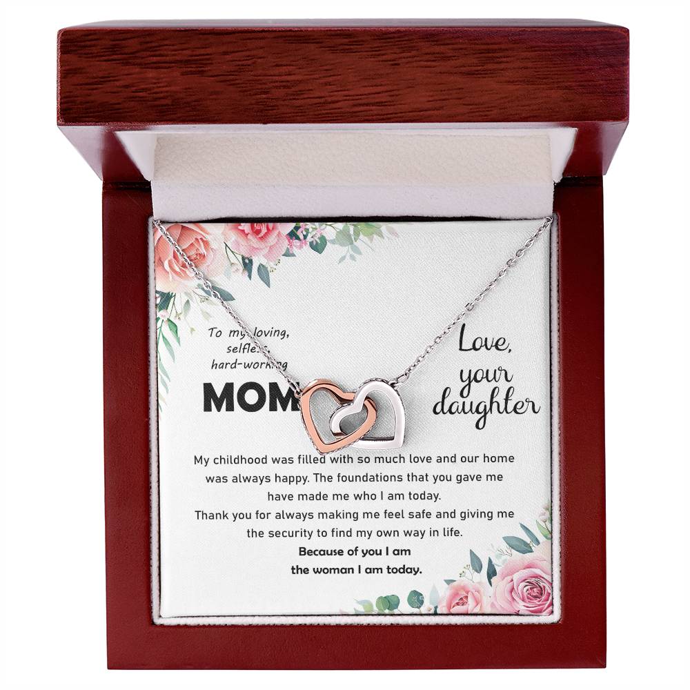 Thank You Mom Thanksgiving Gift Interlocking Hearts Interlocking Hearts Necklace