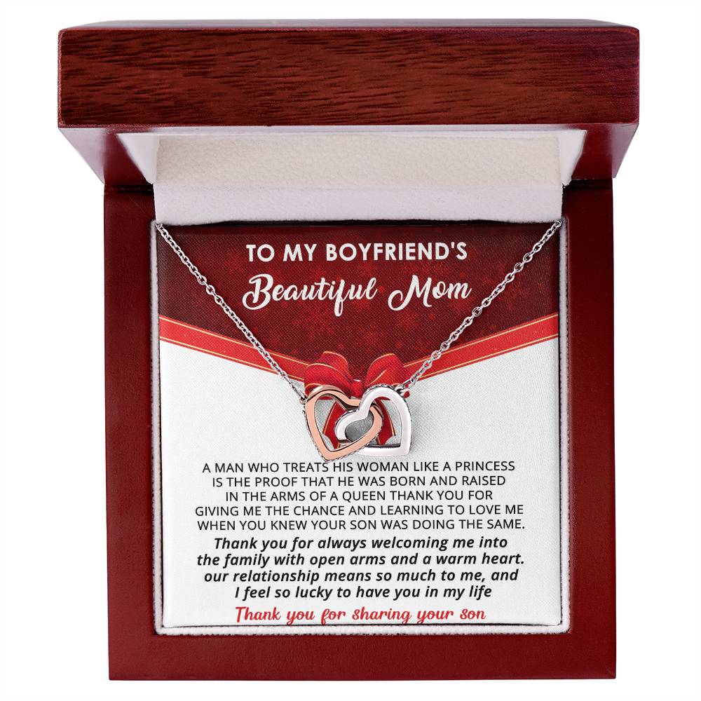 Gift For Boyfriend'S Mom - A Queen - Interlocking Interlocking Hearts Necklace