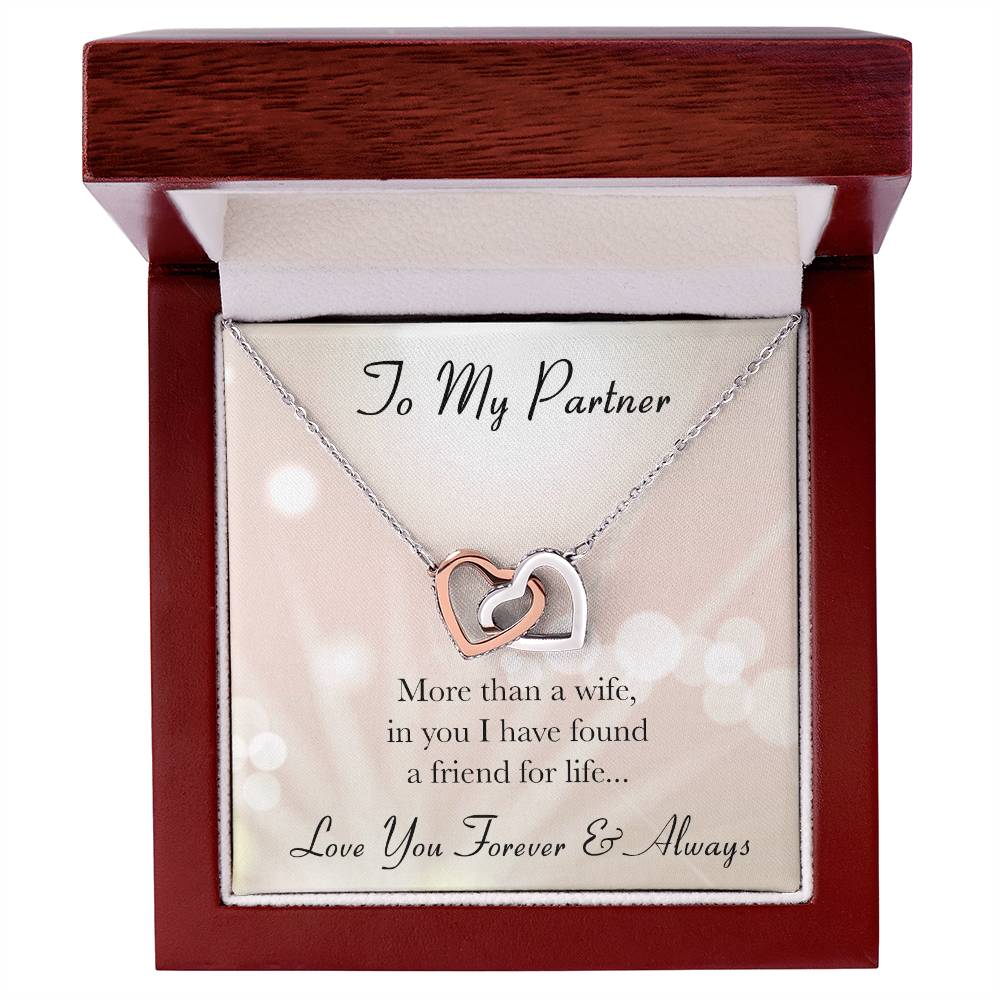 To My Partner Forever Love Interlocking Hearts Necklace