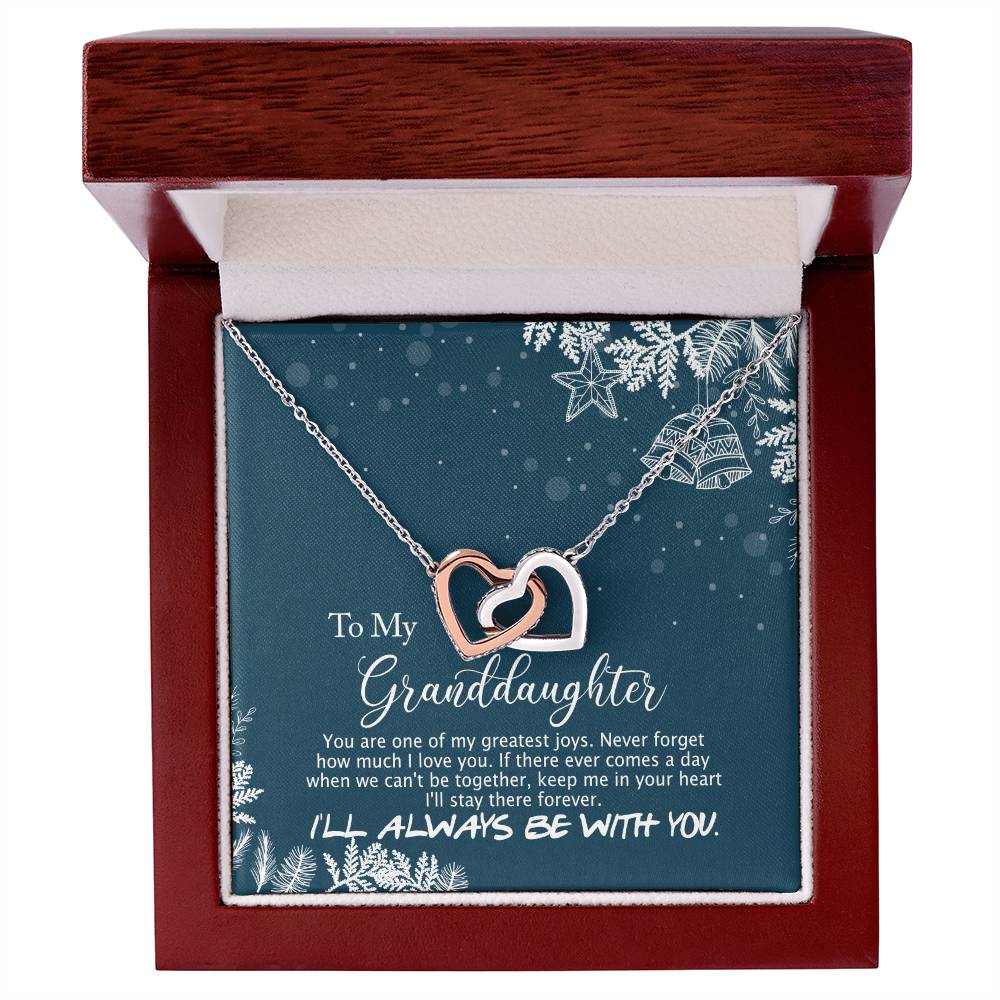 To My Granddaughter - I'Ll Always Be With You - Interlocking Hearts Necklace