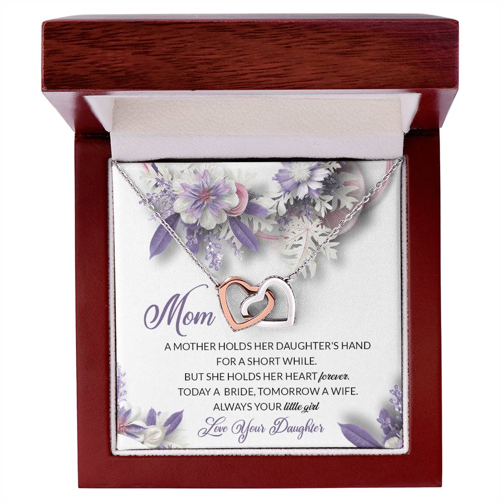To Mom On My Wedding Day Gift Interlocking Hearts Necklace