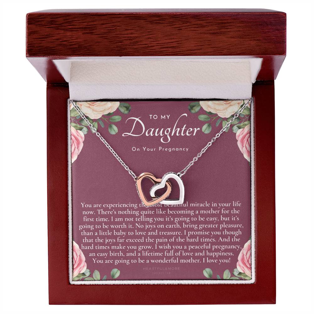Pregnancy Gift For Daughter Baby Shower Gift Mom To Be Gift Expecting Mom Gift Pregnant Daughter Gift From Mom Interlocking Hearts Necklace