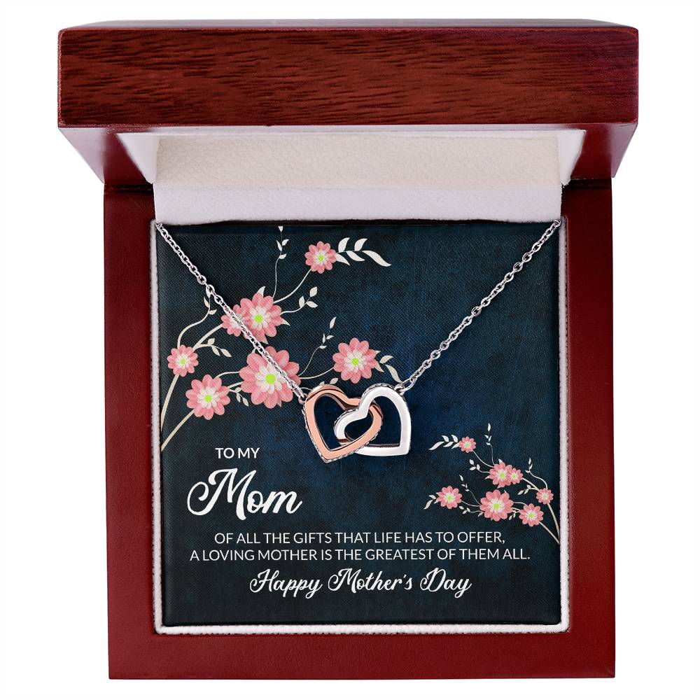 To My Mom - Interlocking Hearts Necklace
