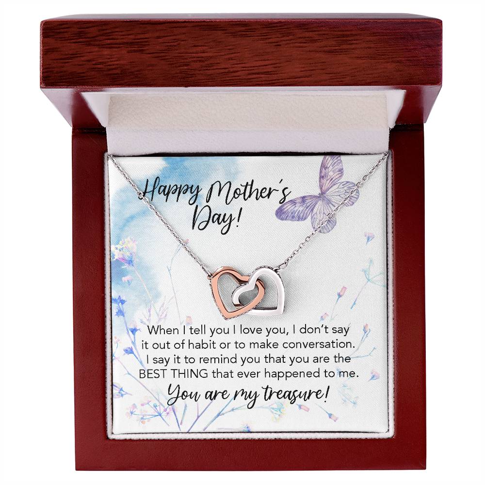 Happy Mother'S Day To My Wife You Are The Best Thing That Ever Happened To Me Our Hearts Are Forever Locked As One Interlocking Hearts Necklace