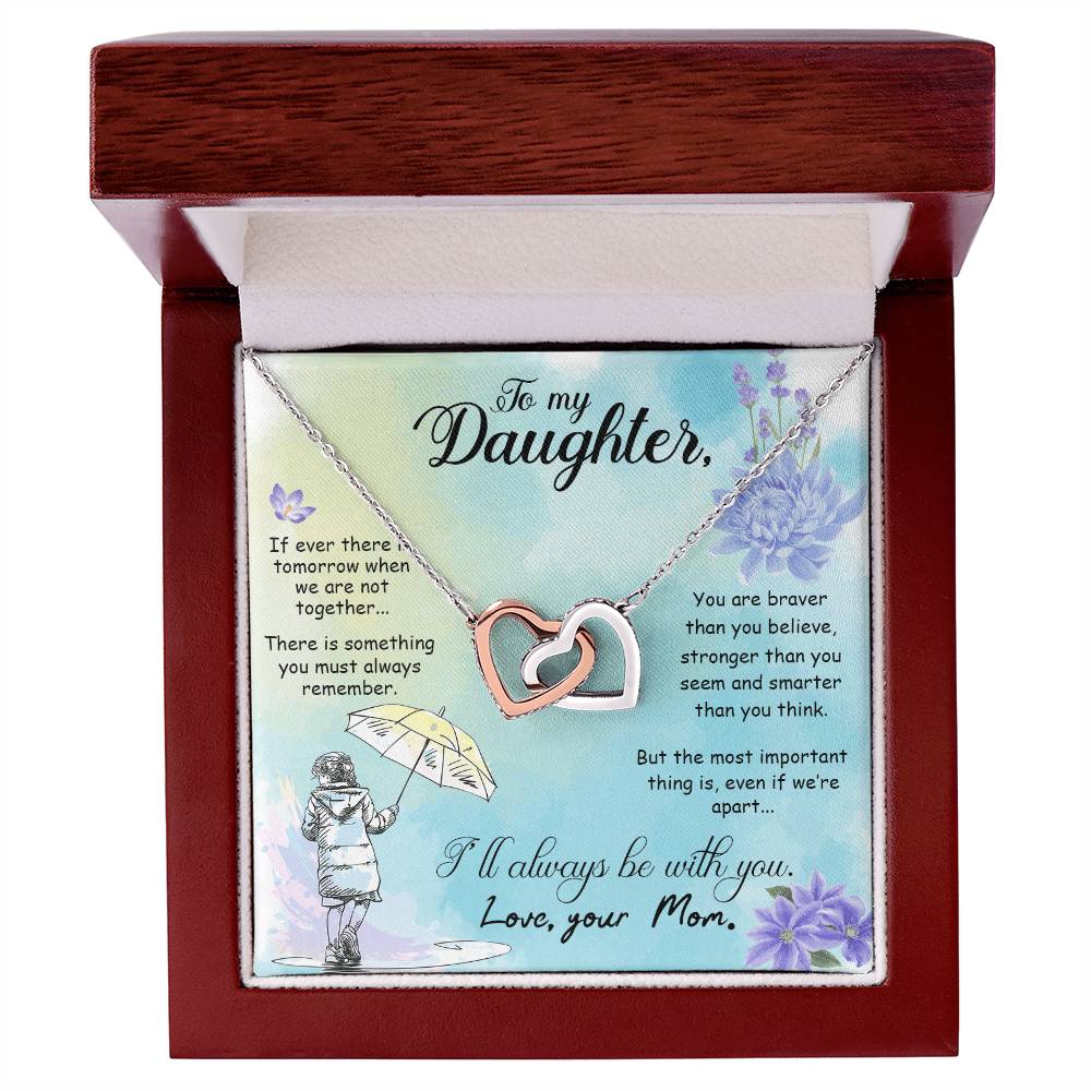 I Will Always Be With You Daughter Necklace Interlocking Hearts Necklace