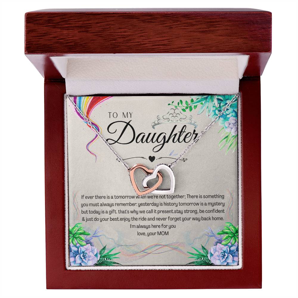 To My Daughter Interlocking Hearts Necklace