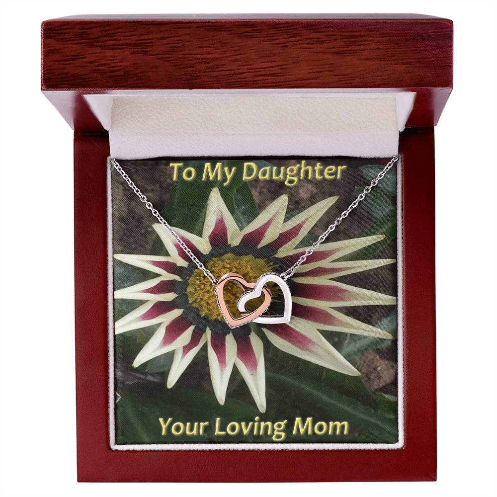 To My Daughter Mom Daughter Interlocking Heart Necklace For Christmas Gift Interlocking Hearts Necklace