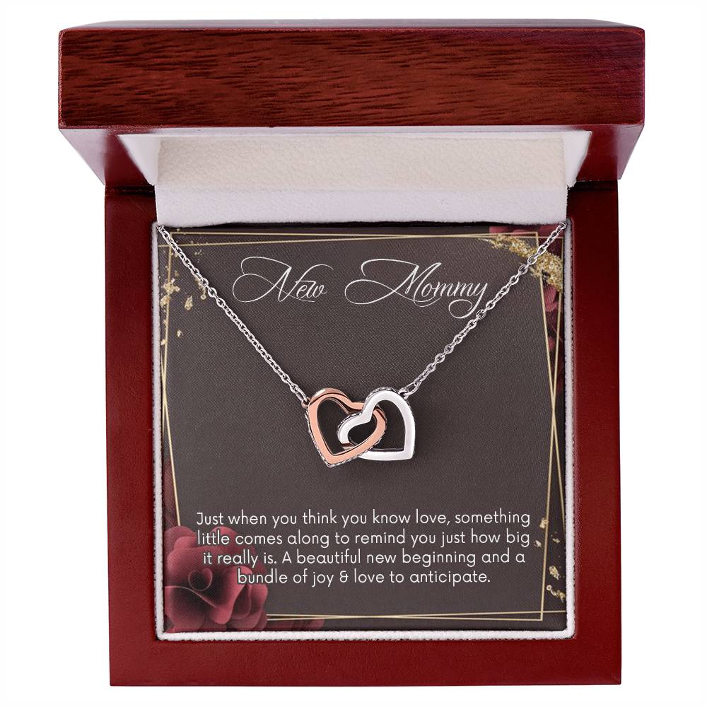 New Mommy Necklace New Mom Interlocking Hearts Necklace New Mom Necklace Personalized Pregnancynecklacemama To Be Necklacenew Mother
