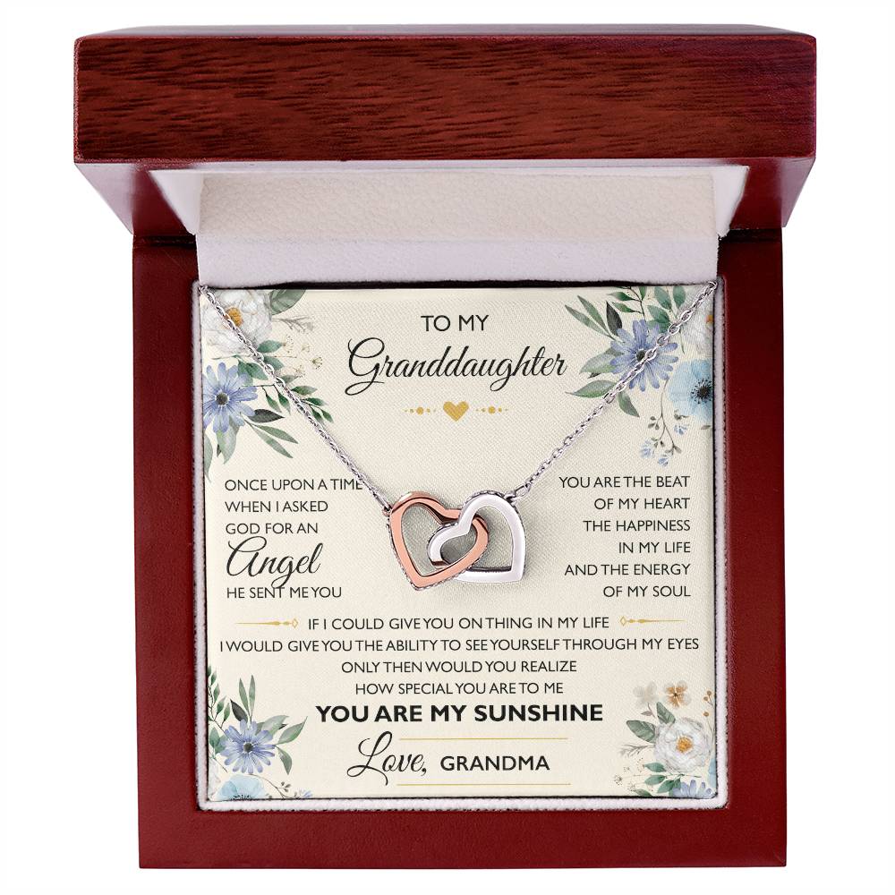 To My Granddaughter From Grandma - Interlocking Heart Necklace Interlocking Hearts Necklace