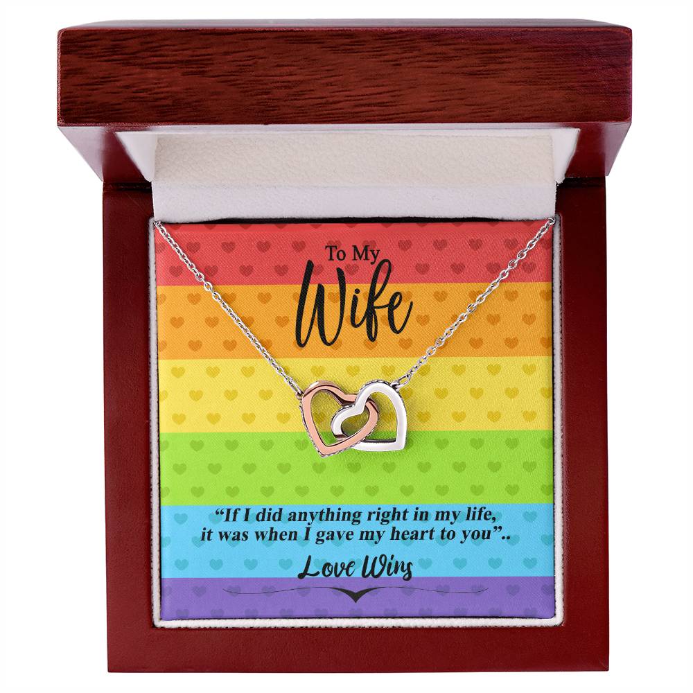 Love Wins Necklace Interlocking Hearts Necklace