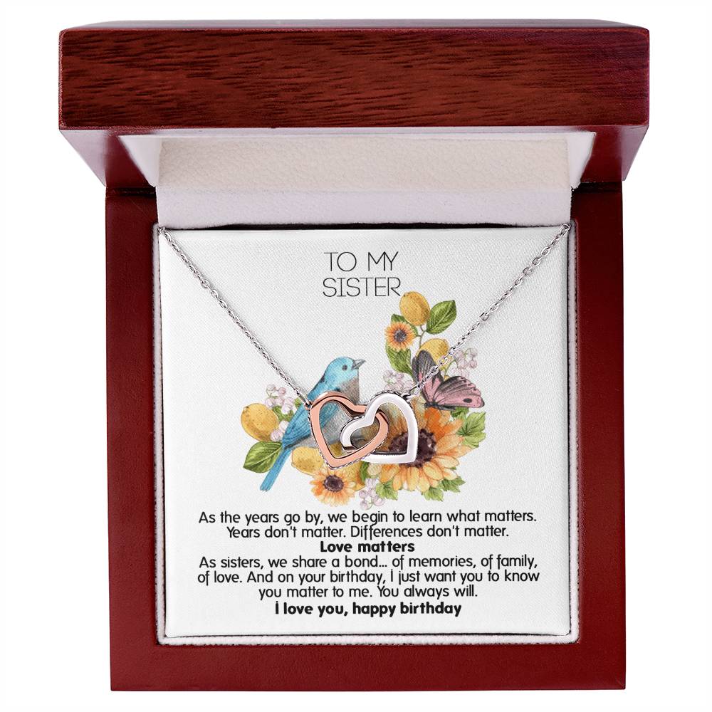 Give This Two Hearts Necklace For Your Sister'S Birthday ! Interlocking Hearts Necklace