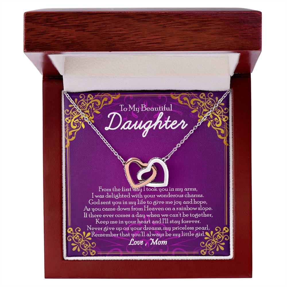 Interlocking Heart Necklace Gift For Daughter From Mom To My Daughter Daughter Mother Necklace Daughter Birthday Gift Interlocking Hearts Necklace