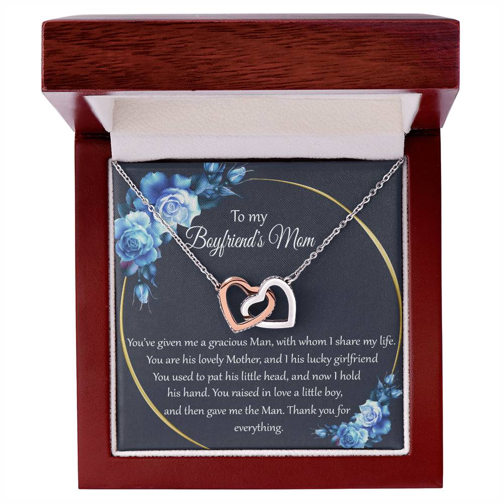 To My Boyfriends Mom Interlocking Hearts Necklace