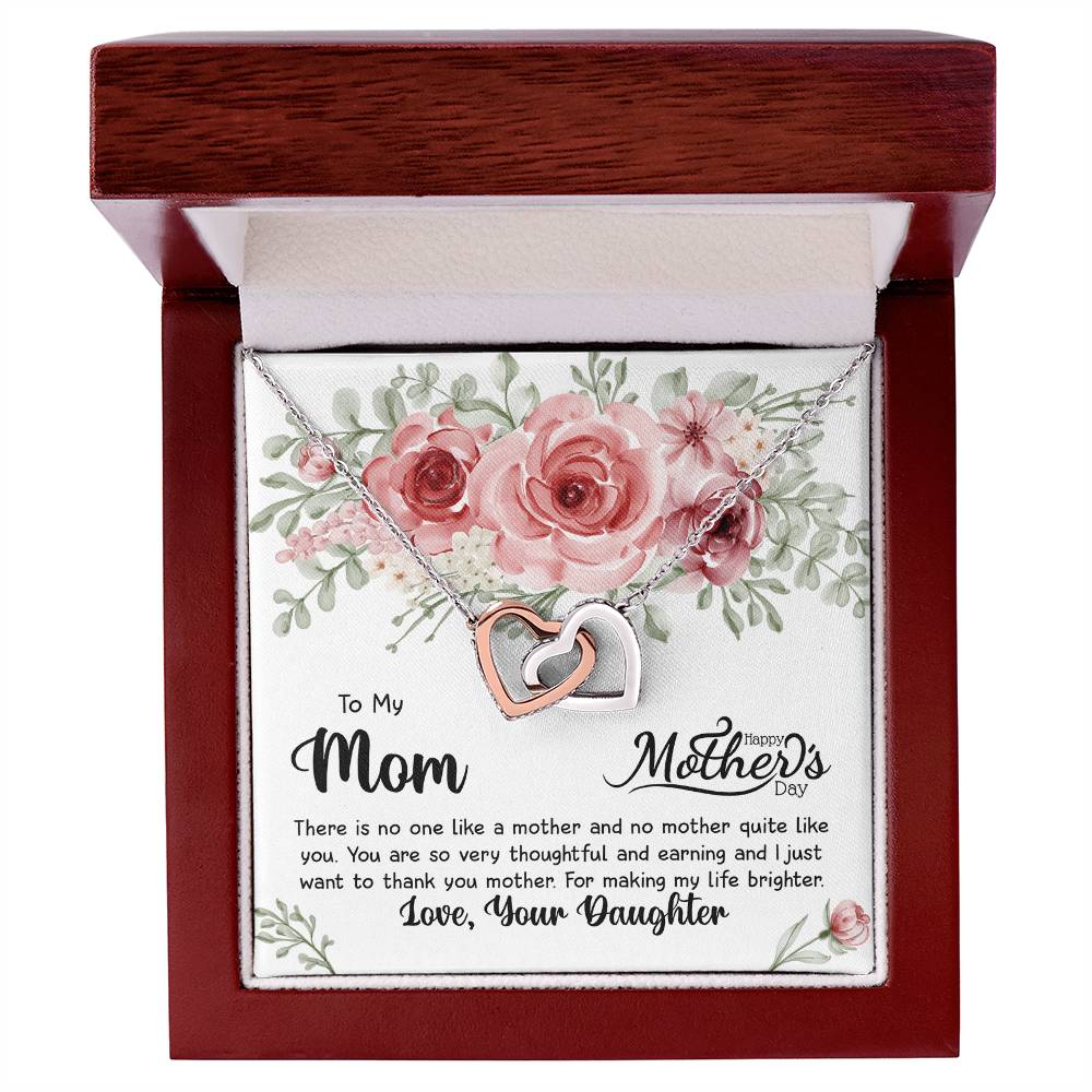 Two Hearts Embellished Interlocking Hearts Necklace