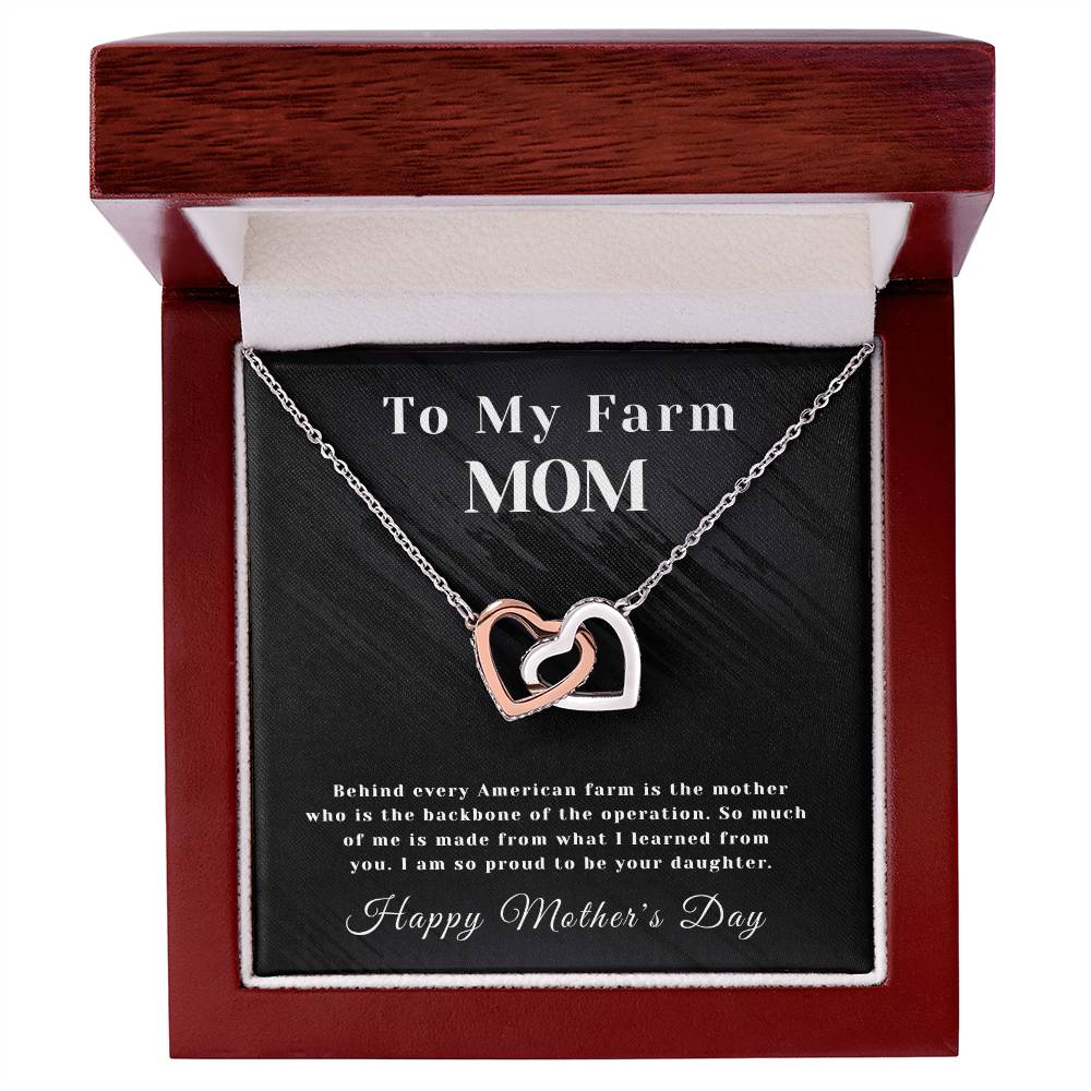 Farm Mom - Interlocking Hearts - Mother'S Day Interlocking Hearts Necklace