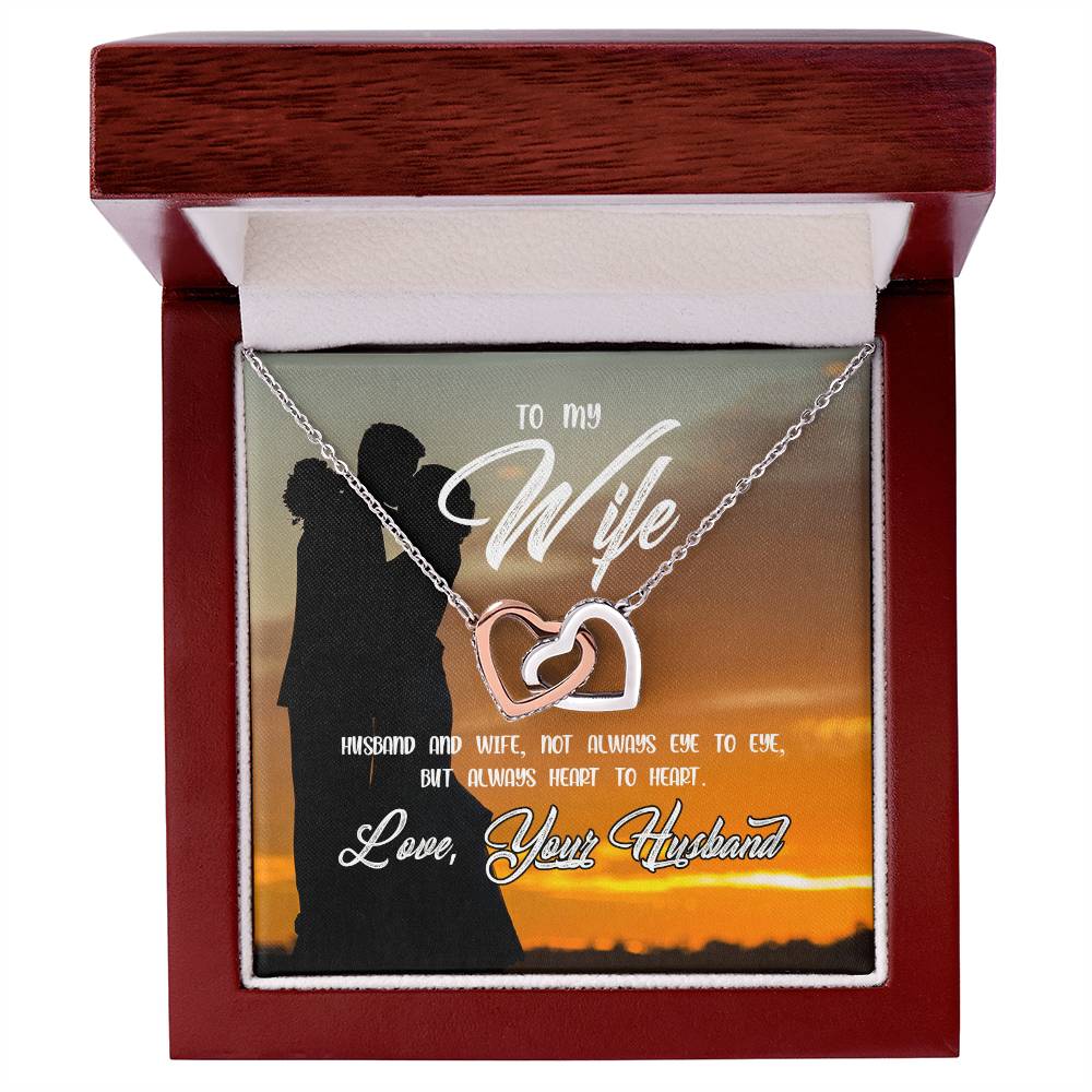 To My Wife- Always Heart To Heart Necklace Interlocking Hearts Necklace