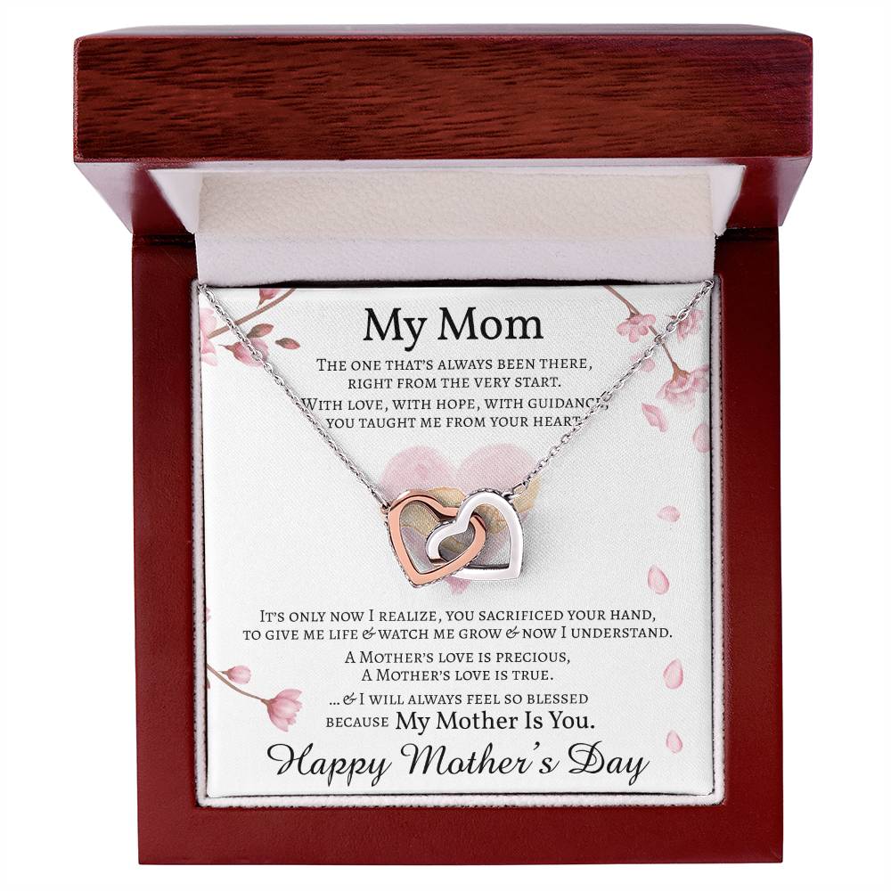 Mother'S Day Gift Necklace Message Card Gift Necklace For Mom Double Hearts Necklace For Mom Interlocking Hearts Necklace