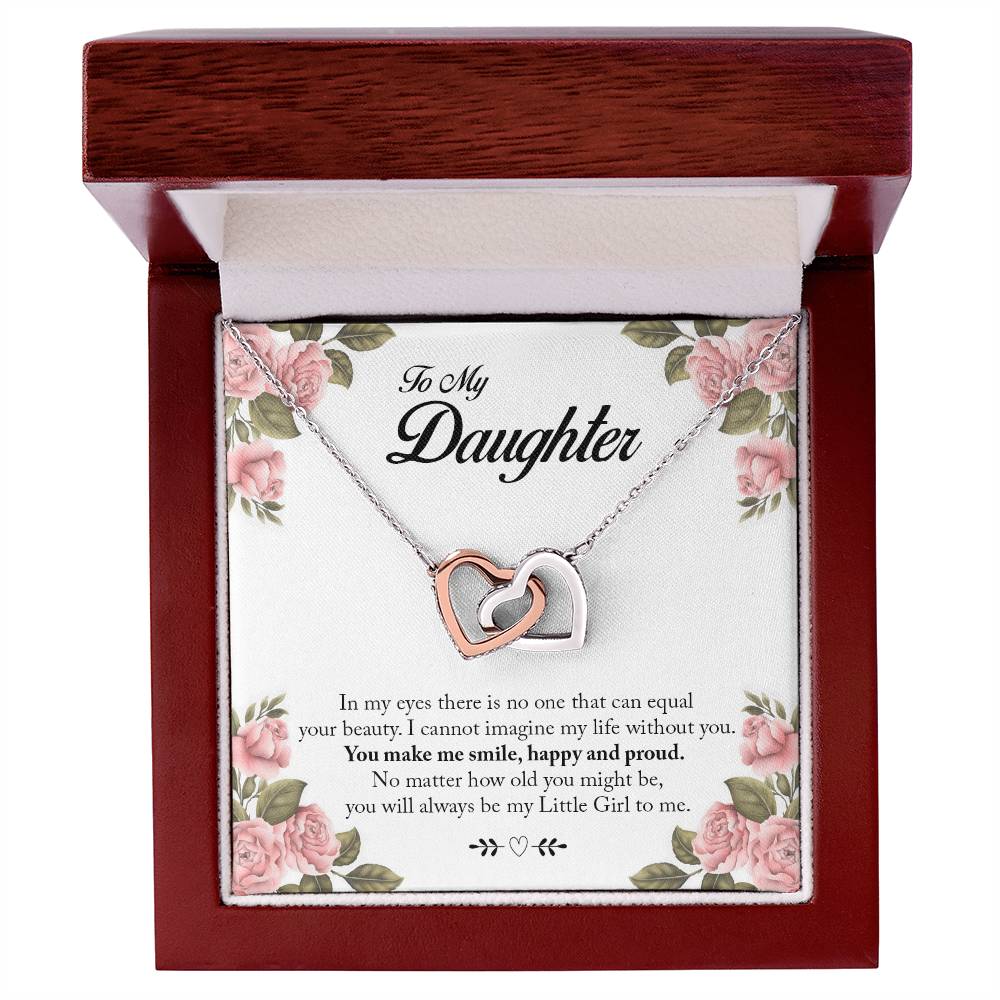 You Will Always Be My Little Girl Interlocking Hearts Necklace