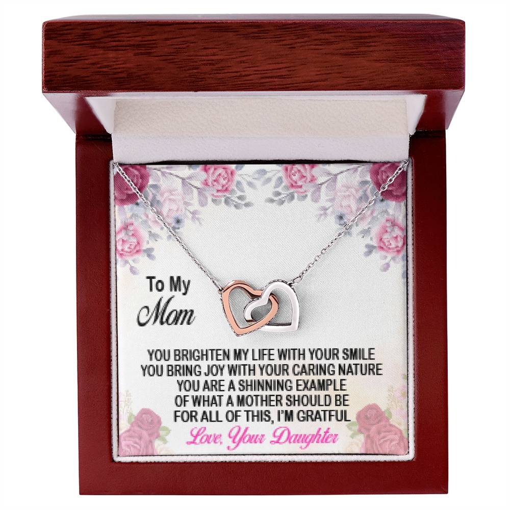 Mom Daughter Gift Mother'S Day Interlocking Hearts Necklace