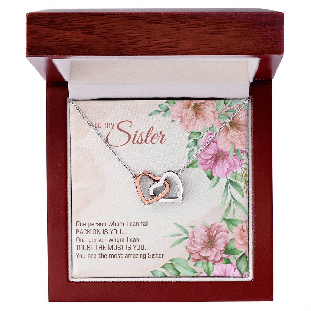 Gift To My Sister - Interlocking Hearts Necklace - Best Sister -You Are The Most Amazing Sister