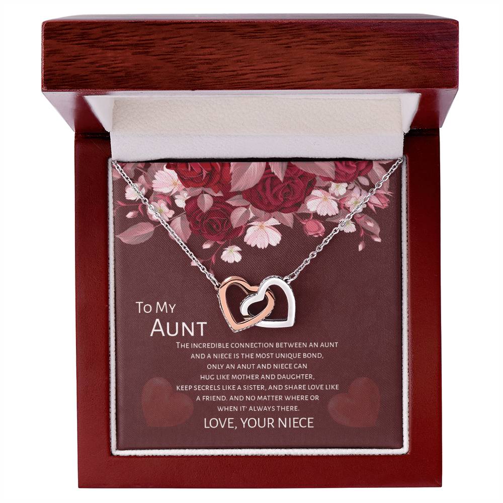 Gift For Aunt - To My Aunt From Niece - Mother'S Day Gift Interlocking Heart Necklace Interlocking Hearts Necklace