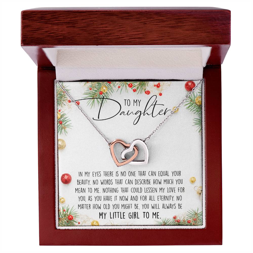 To My Daughter Interlocking Hearts Necklace Message Card