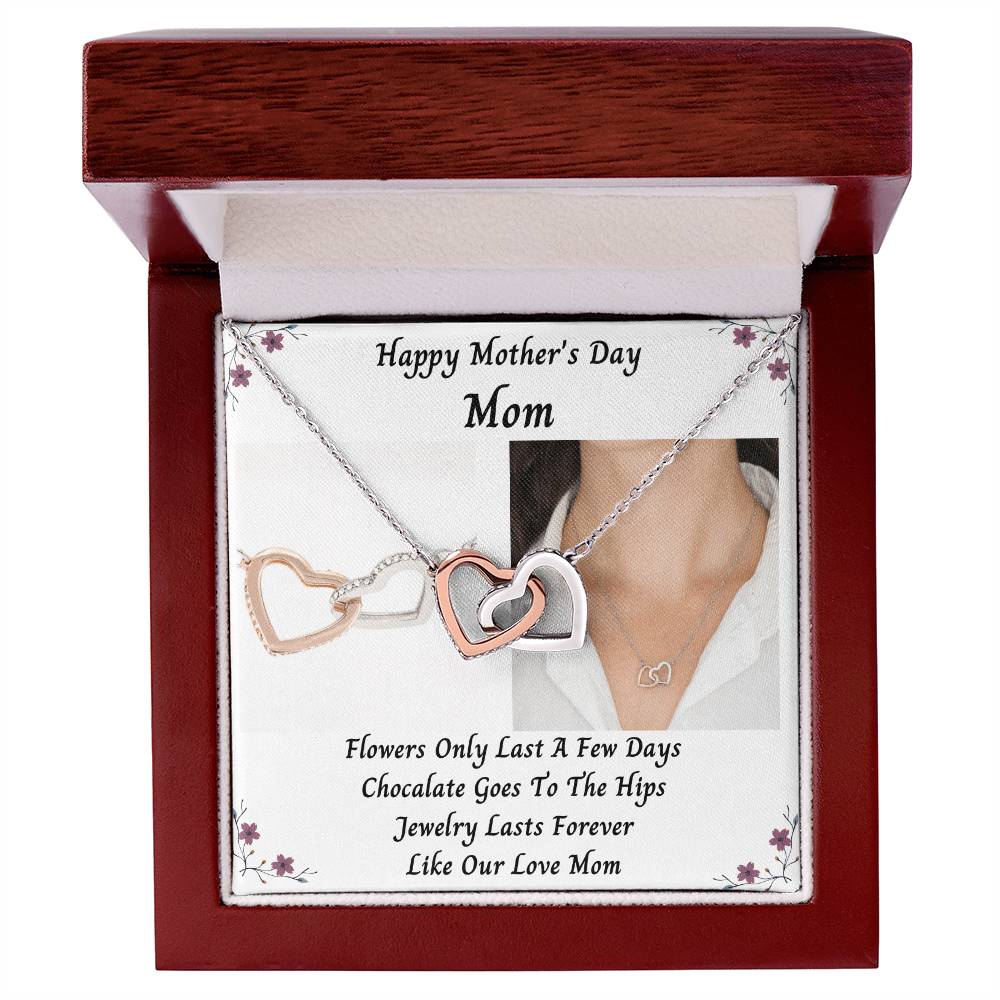 Happy Mothers Day Mom With Interlocked Hearts Necklace Interlocking Hearts Necklace