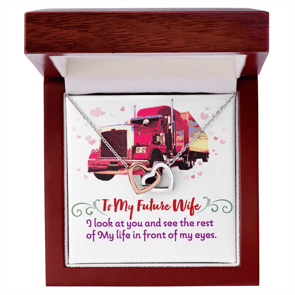 Trucker'S Future Wife - Interlocking Heart Necklace Interlocking Hearts Necklace