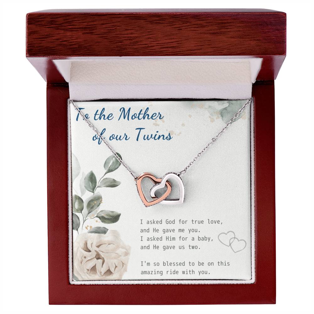 Mother Of Twins Gift For Wife Interlocking Hearts Necklace