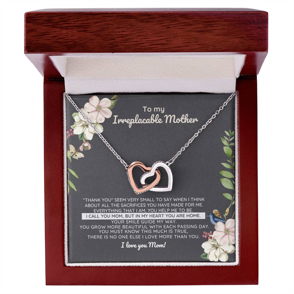 Irreplaceable Mother - You'Re My Home Interlocking Heart Necklace Interlocking Hearts Necklace