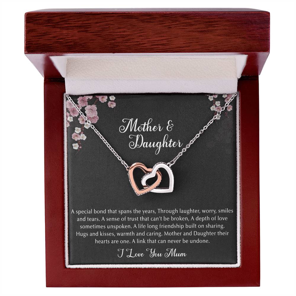 Mother & Daughter Interlocking Hearts Necklace