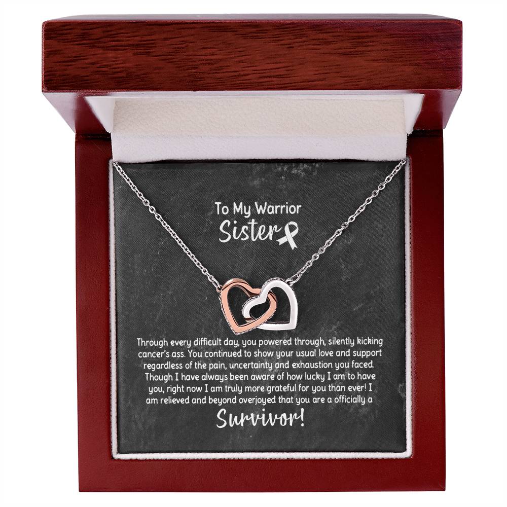Sister Cancer Survivor Necklace Interlocking Hearts Necklace