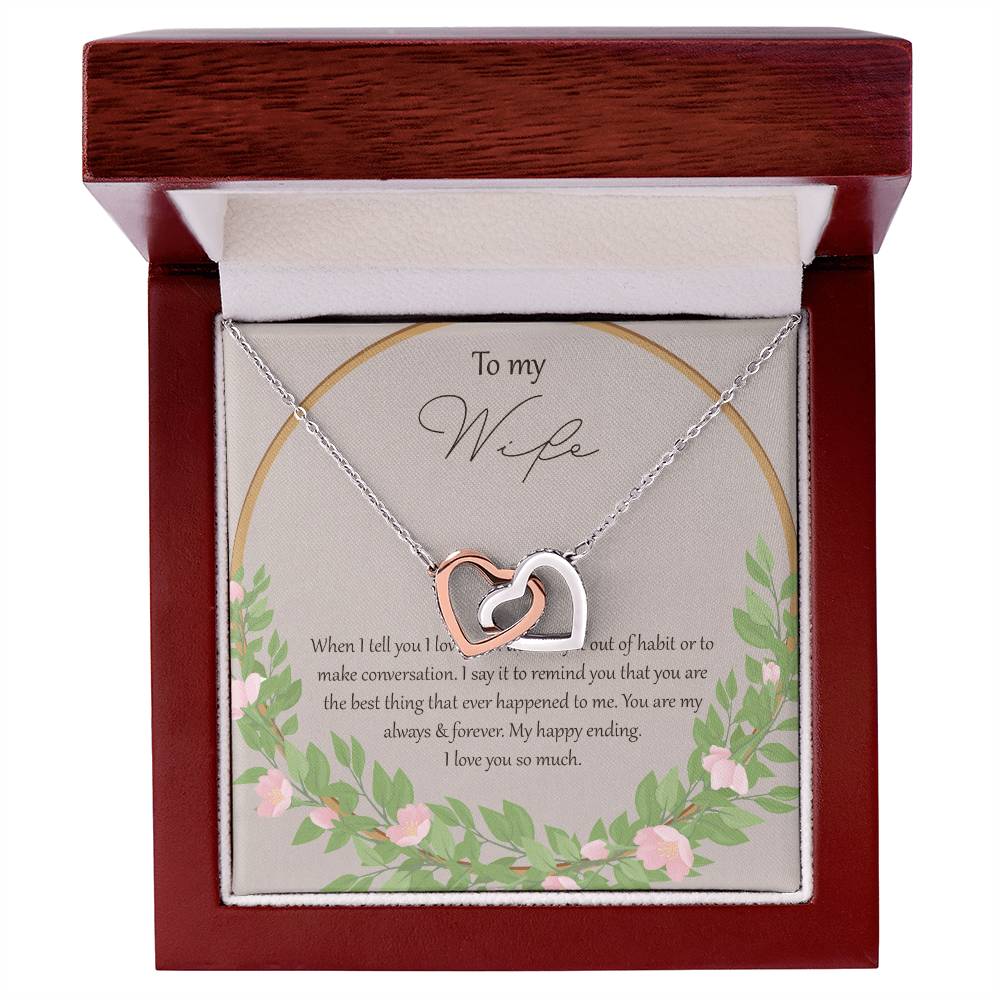To My Wife When I Fell In Love With You - Daisy Interlocking Hearts Necklace