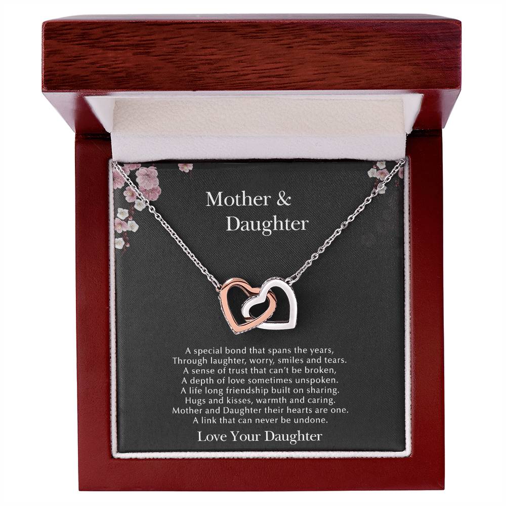 Our Hearts Are One Interlocking Hearts Necklace