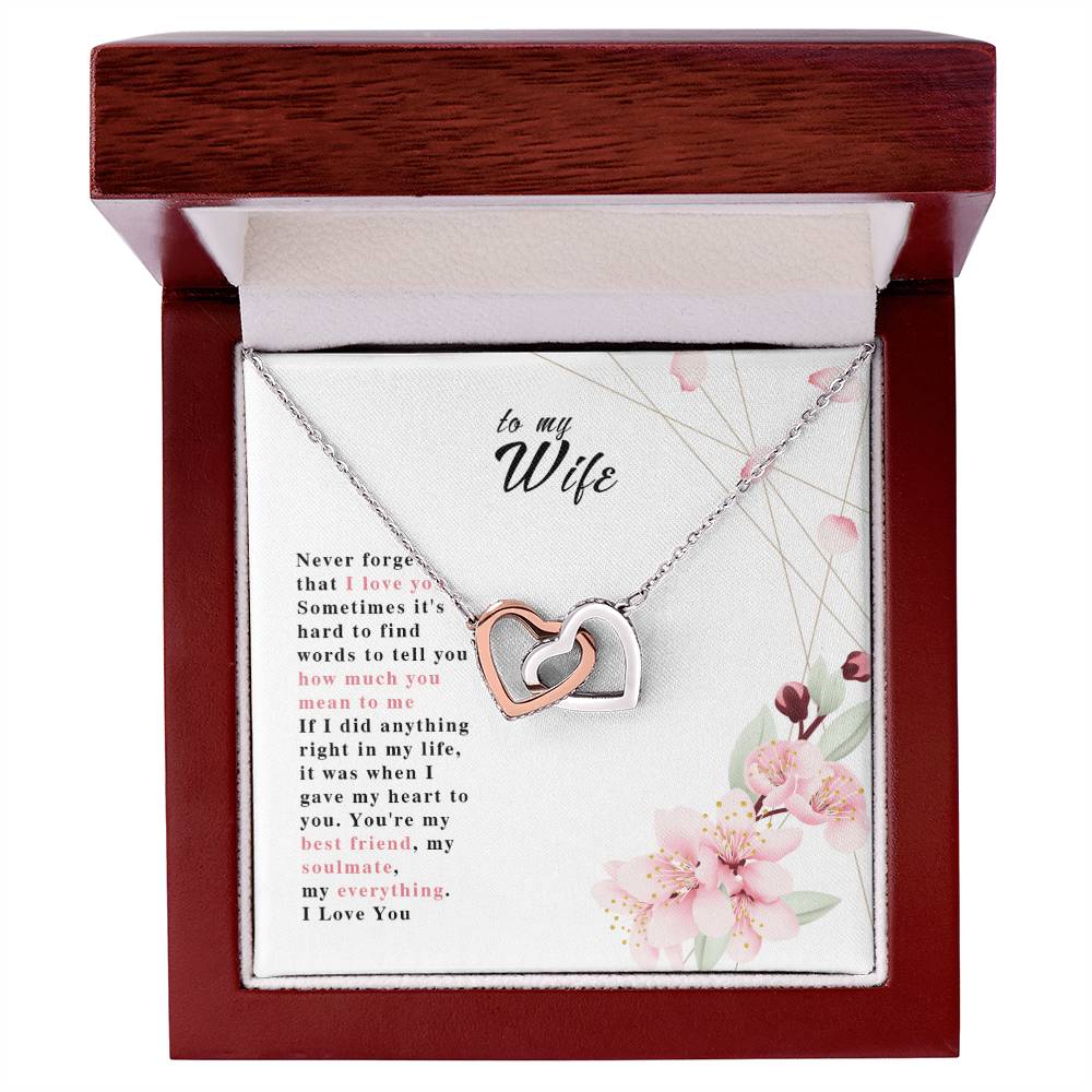 To My Wife Interlocking Hearts Necklace