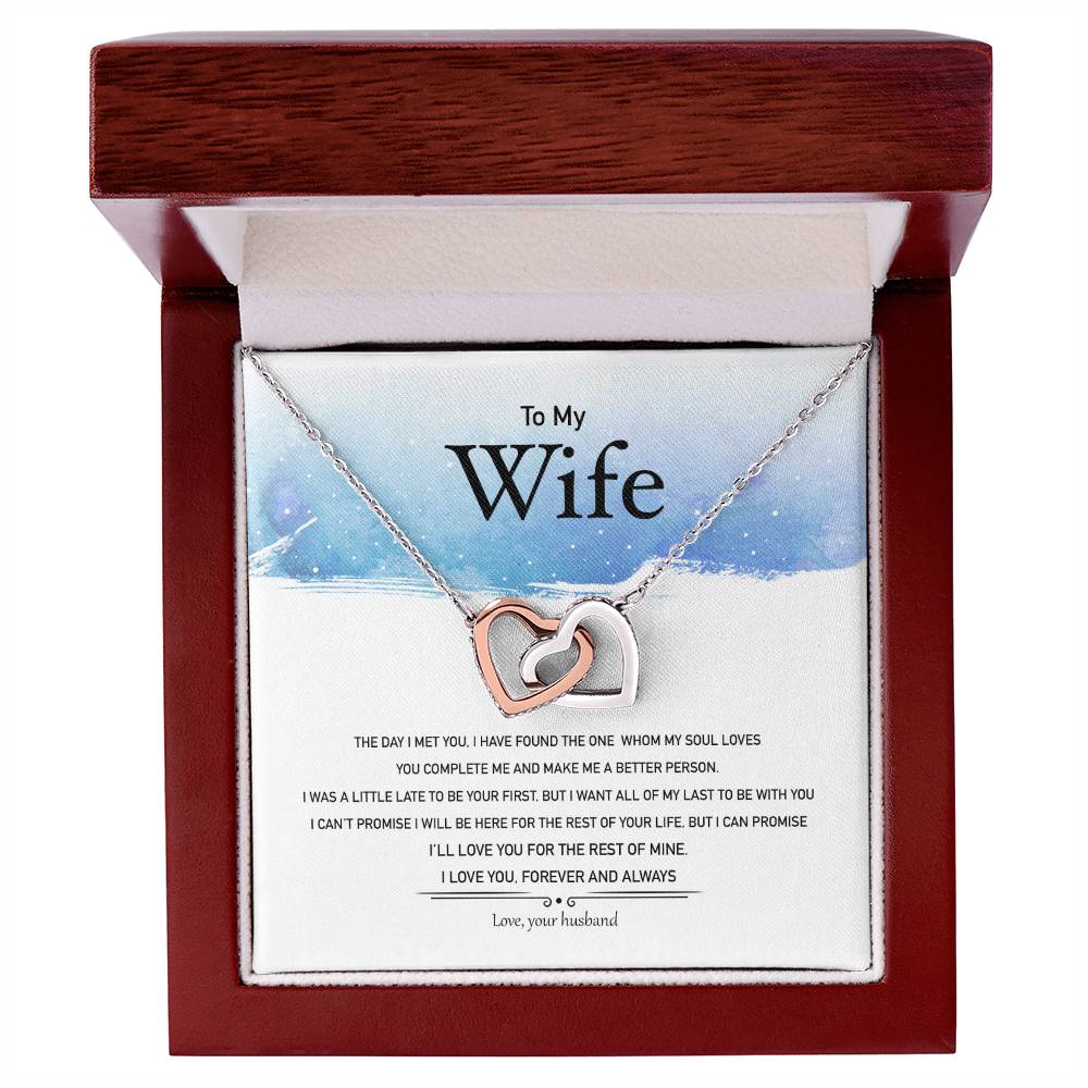 I Will Love You For The Rest Of Mine Interlocking Hearts Necklace