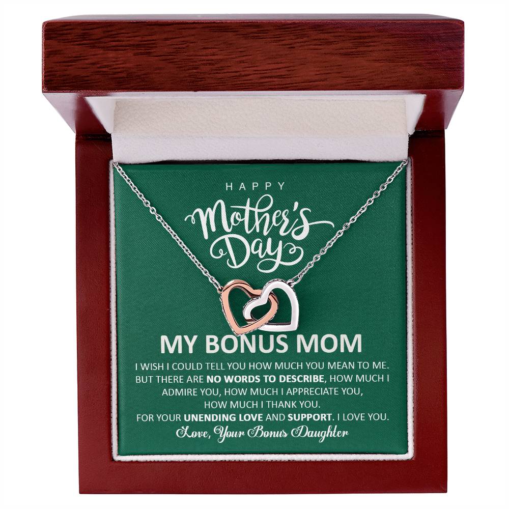 Happy Mother'S Day My Bonus Mom - Interlocking Heart Necklace Interlocking Hearts Necklace