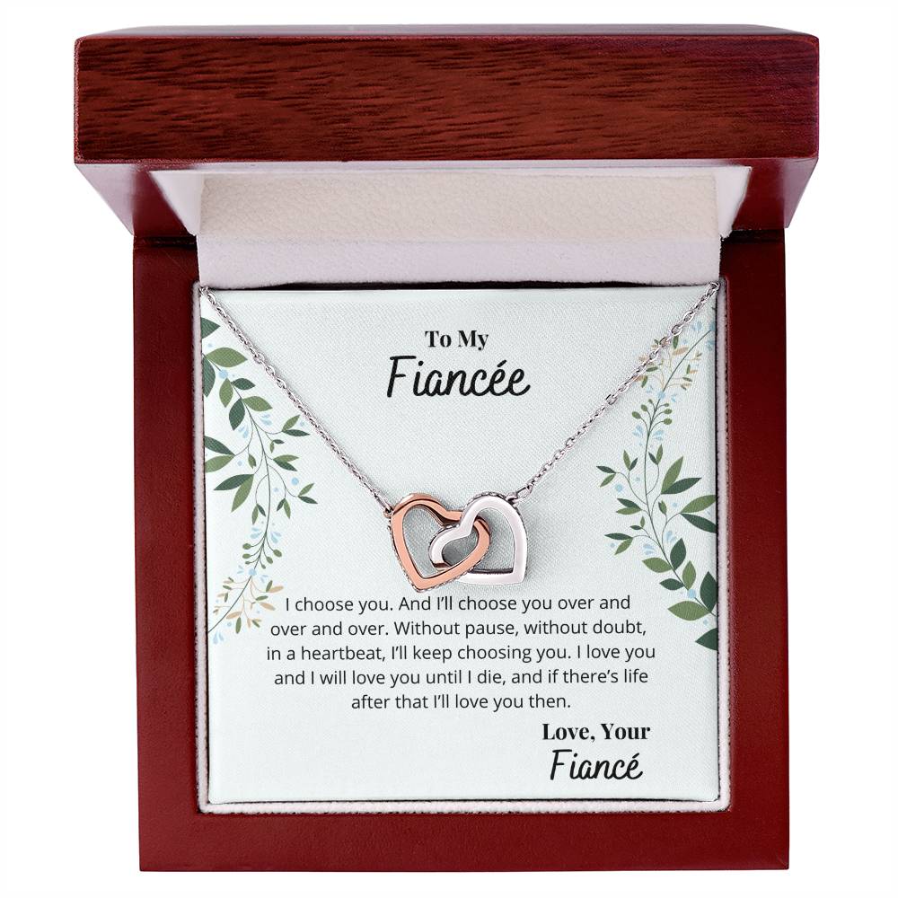 To My Fiancée - I'Ll Always Love You Necklace Interlocking Hearts Necklace
