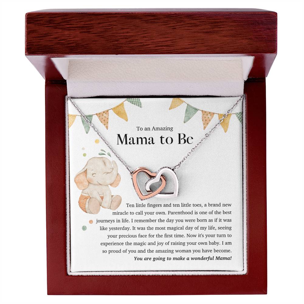 To An Amazing Mama To Be - Interlocking Heart Necklace Interlocking Hearts Necklace