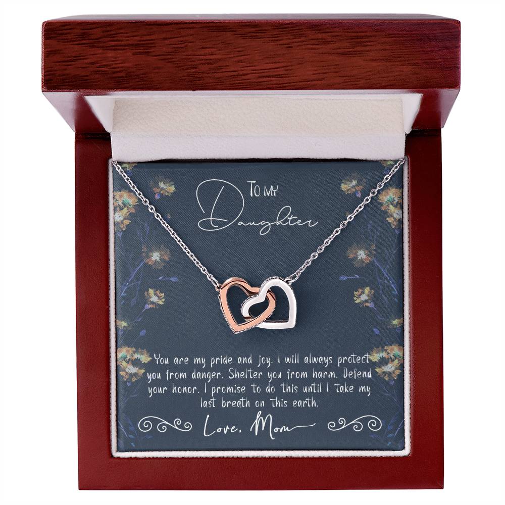 To My Daughter Gift From Mom Interlocked Hearts Necklace Set Free Message Card Birthday Gift Just Because Gift To Daughter Interlocking Hearts Necklace