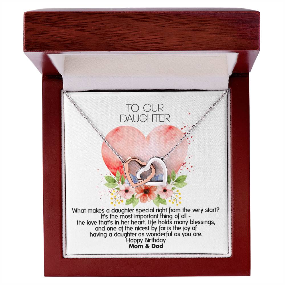 Unique Gift For Your Daughter'S Birthday - Interlocked Heart Necklace Interlocking Hearts Necklace