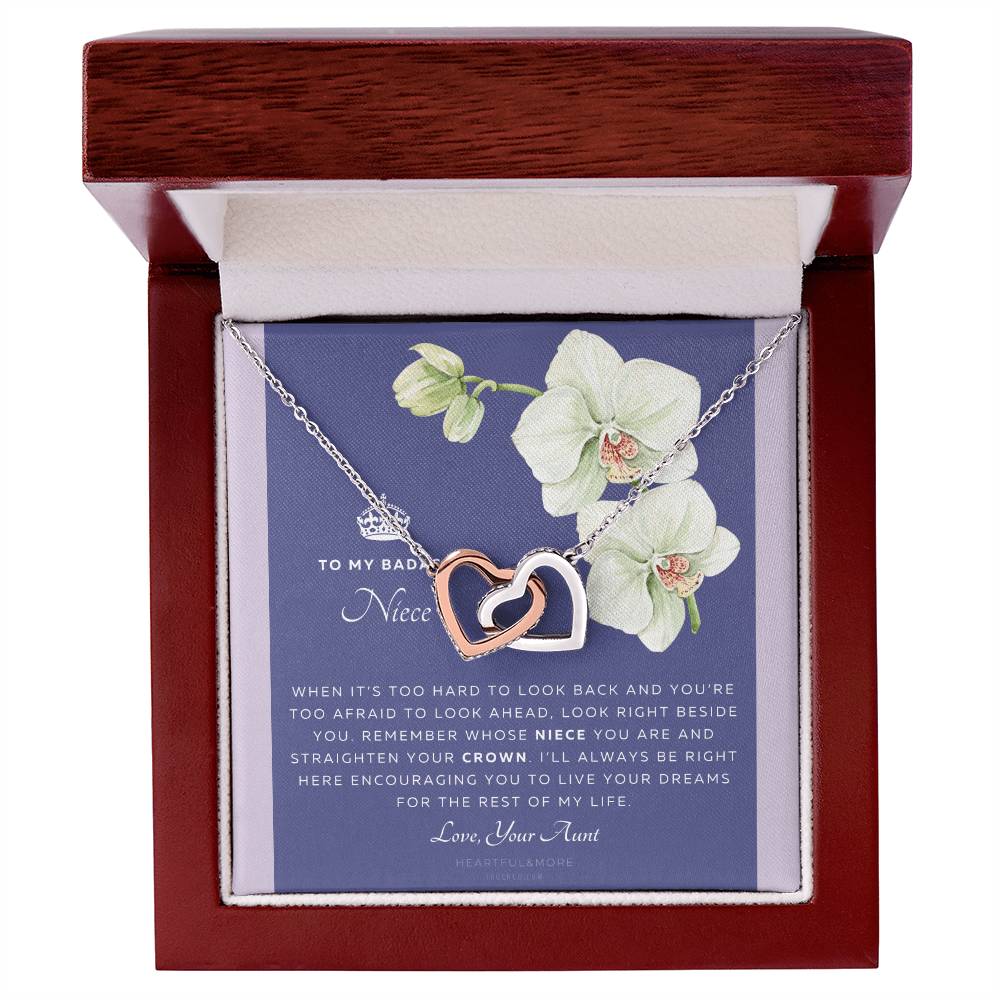 To My Niece Live Your Dreams Necklace Gift For Niece From Aunt Niece Birthday Graduation Christmas Present Interlocking Hearts Necklace