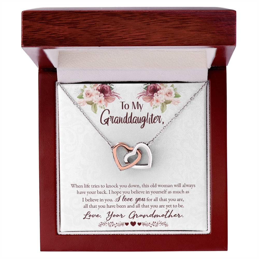 Collection Granddaughter - I Will Always Have Your Back - Interlocking Hearts Necklace