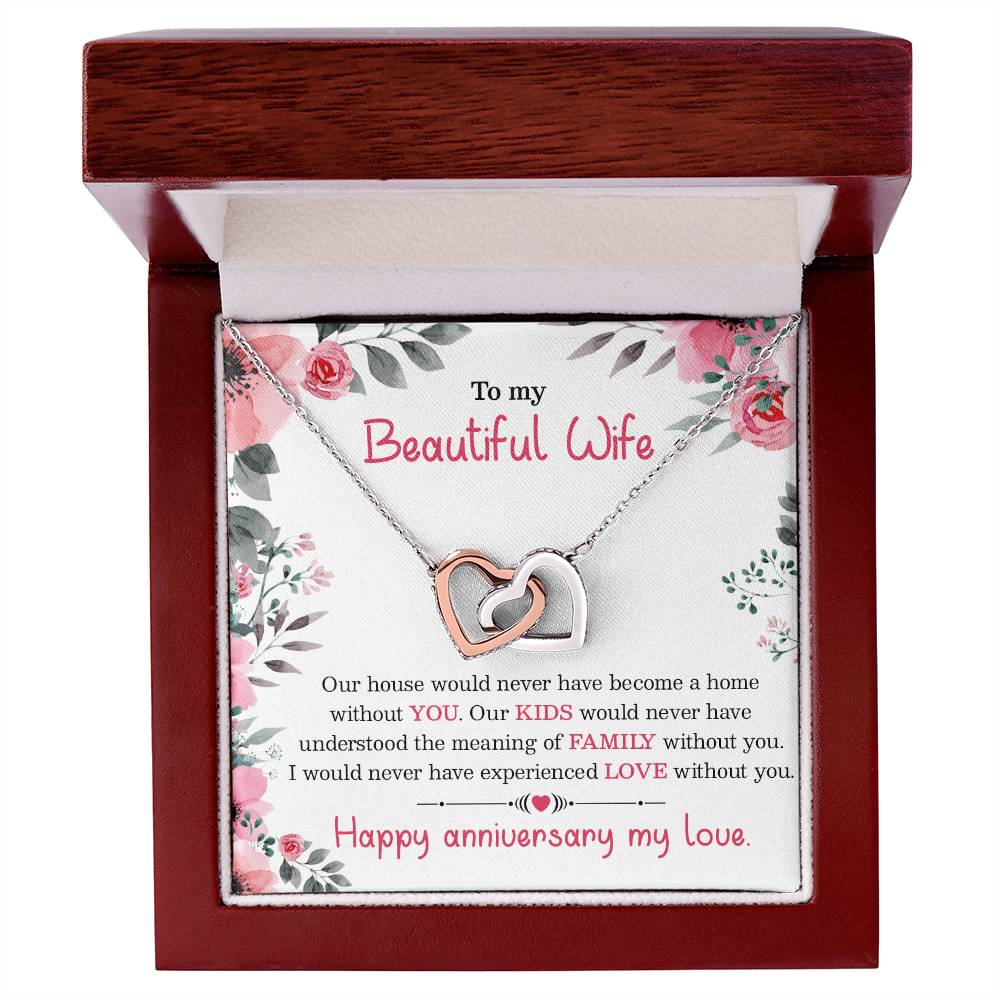 Interlocking Heart Anniversary Necklace Gift For Your Wife Interlocking Hearts Necklace