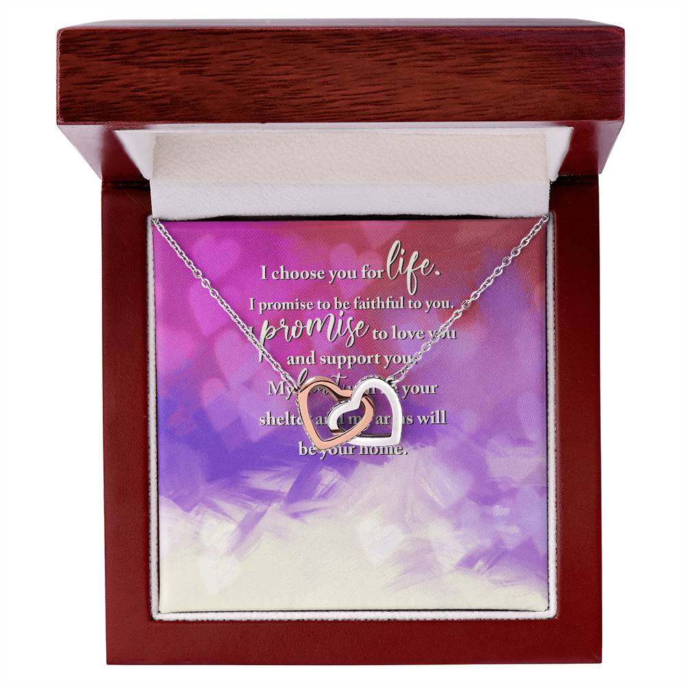 I Choose You For Life - Interlocking Heart Necklace Interlocking Hearts Necklace